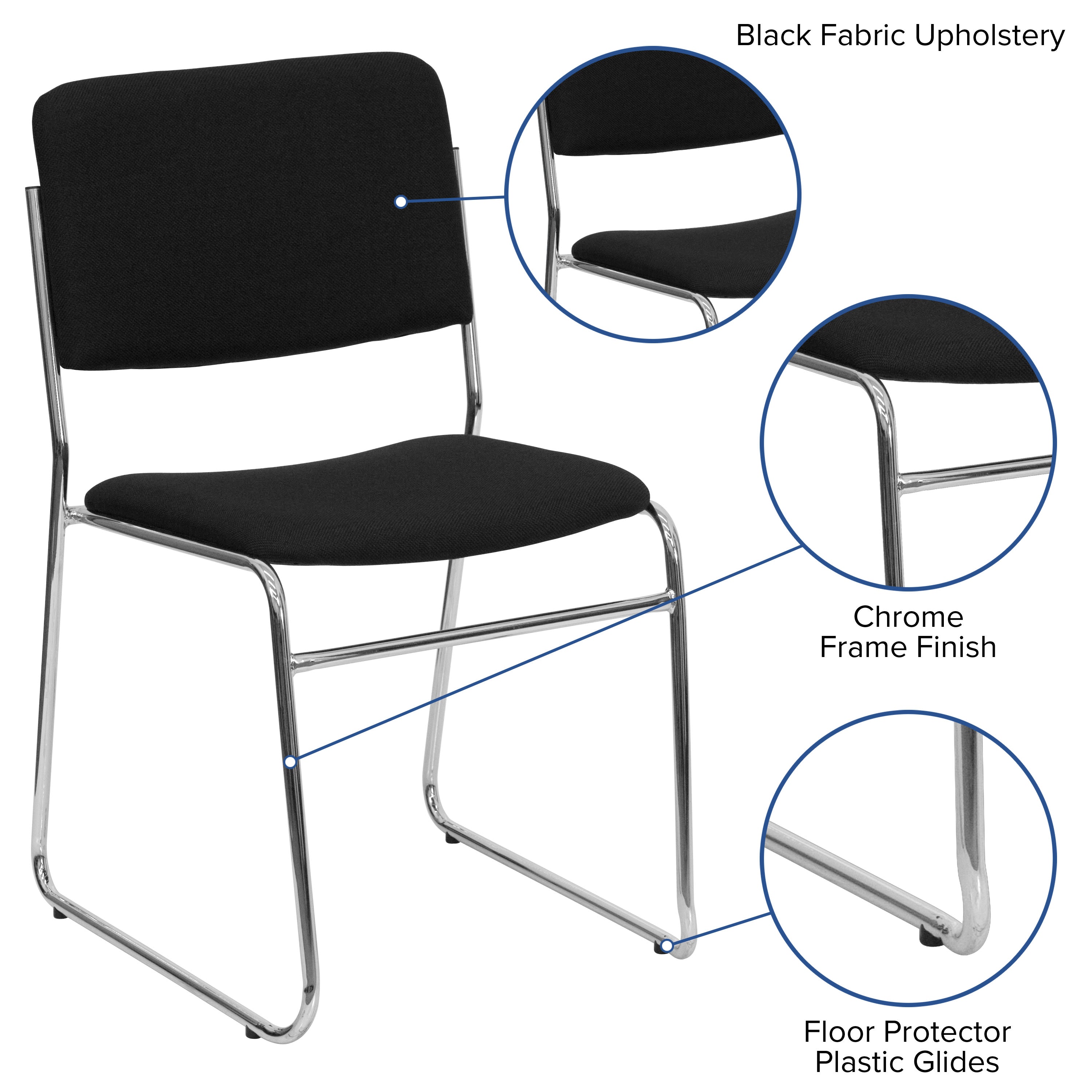 FLASH High Density Stacking Chair with Sled Base 227 kg Capacity