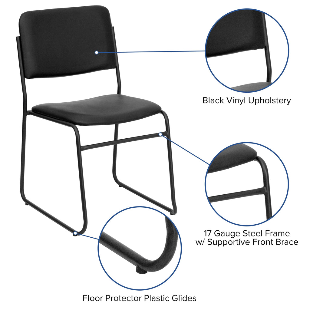 FLASH High Density Stacking Chair with Sled Base 227 kg Capacity