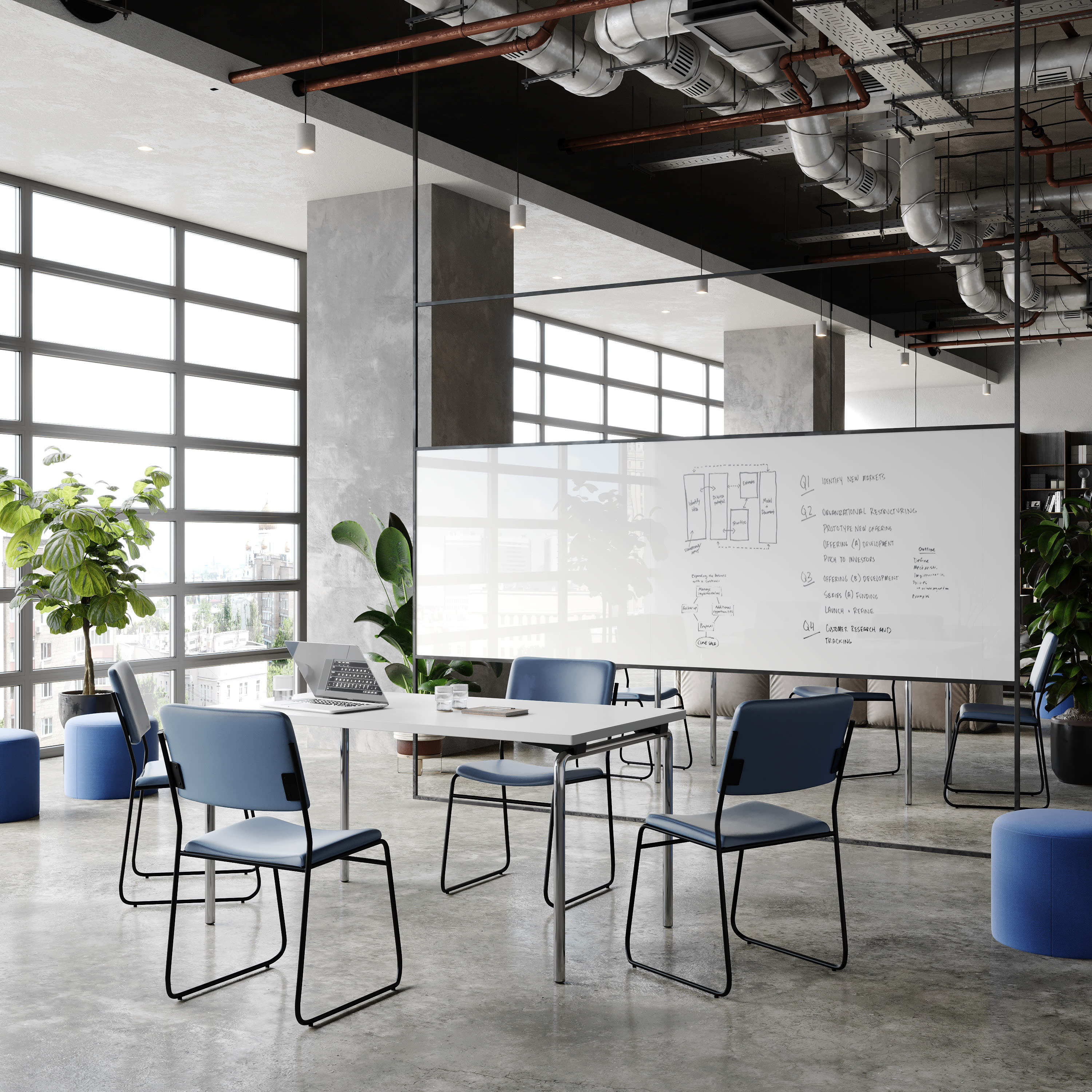 FLASH High Density Stacking Chair with Sled Base 227 kg Capacity
