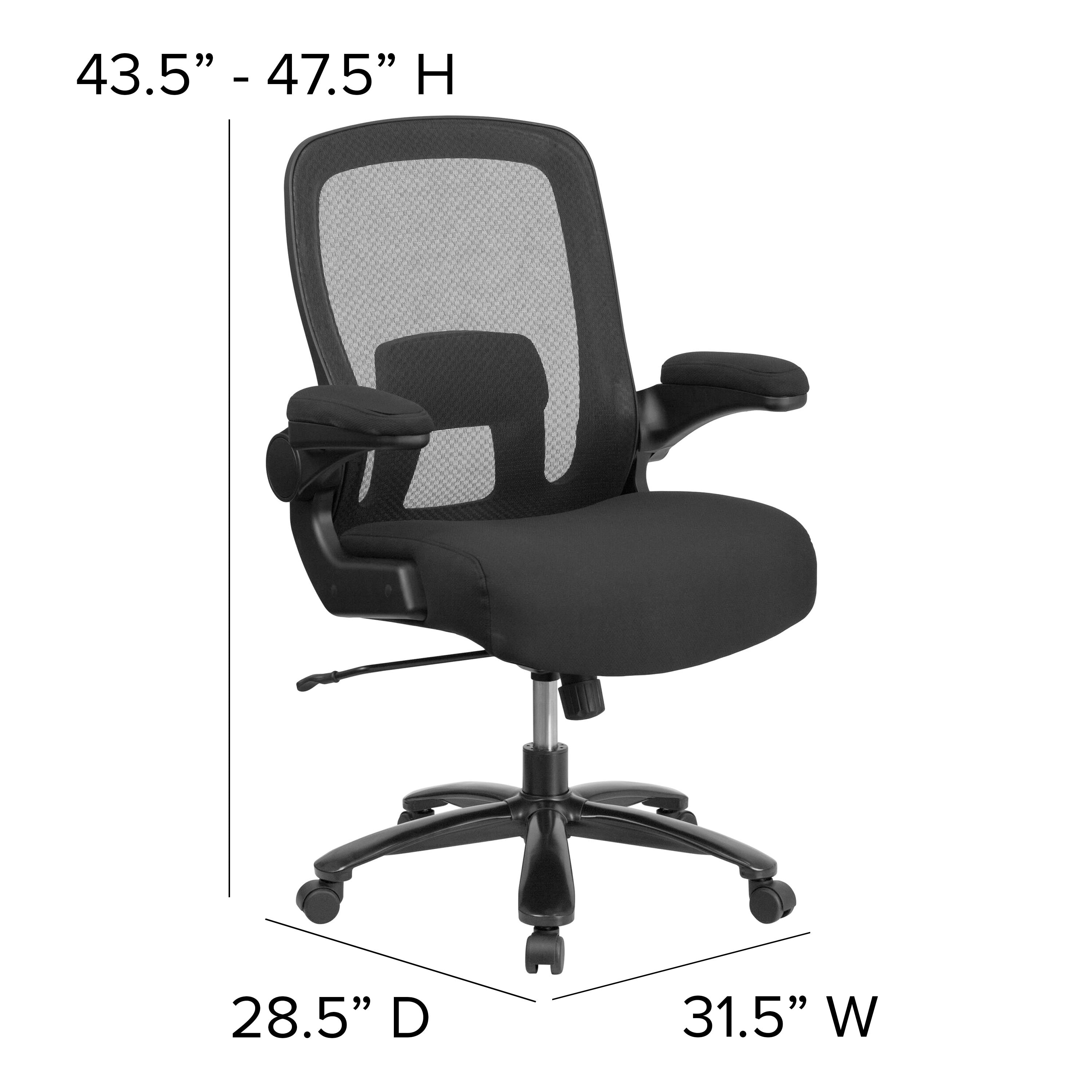 FLASH HERCULES Series Big & Tall Mesh Executive Swivel Ergonomic Office Chair with Adjustable Lumbar
